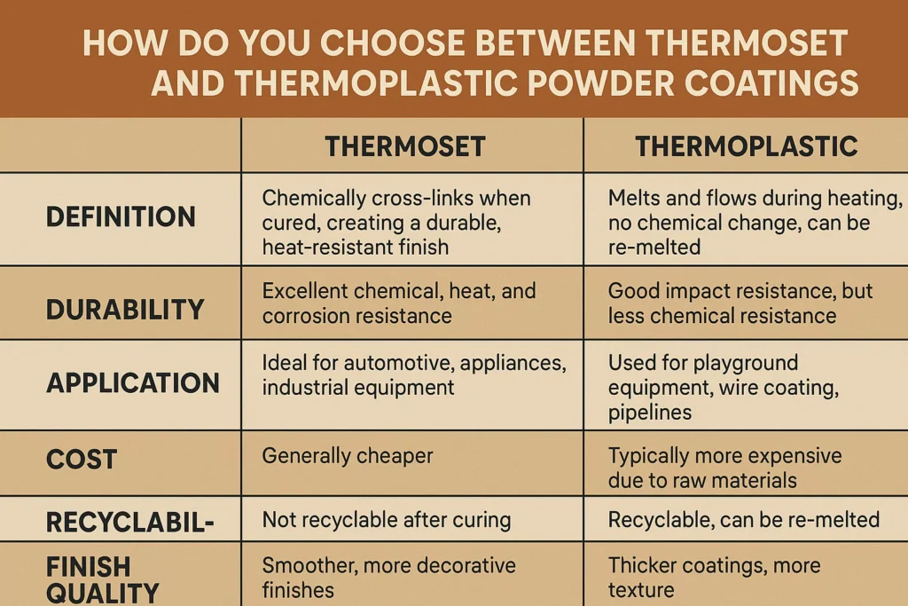 How Do You Choose Between Thermoset and Thermoplastic Powder Coatings