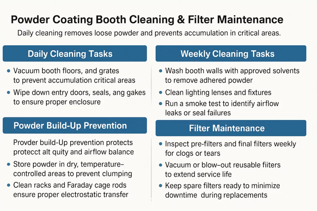 How Do You Maintain and Clean a Powder Coating Booth
