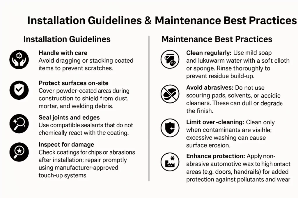 How Should Powder-Coated Architectural Surfaces Be Installed and Maintained